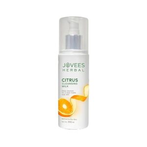 jovees herbal citrus cleansing milk for soft, clean & healthy skin with lemon peel, almond & coconut oil