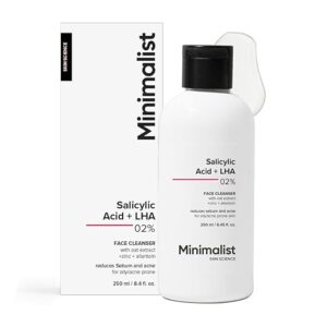 minimalist anti acne salicylic acid 2% face wash for oily & acne prone skin